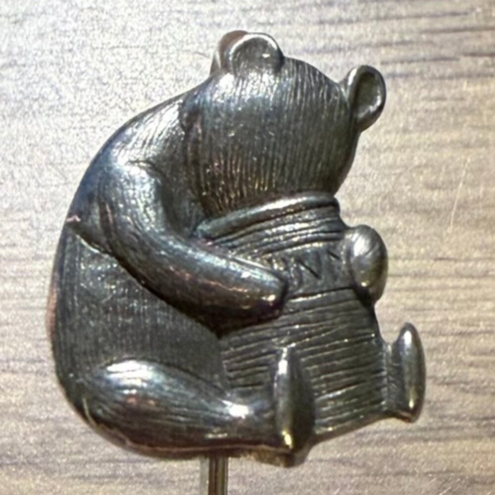 DANFORTH PEWTER Vintage Disney Pooh with Hunny Pot Bookmark RARE